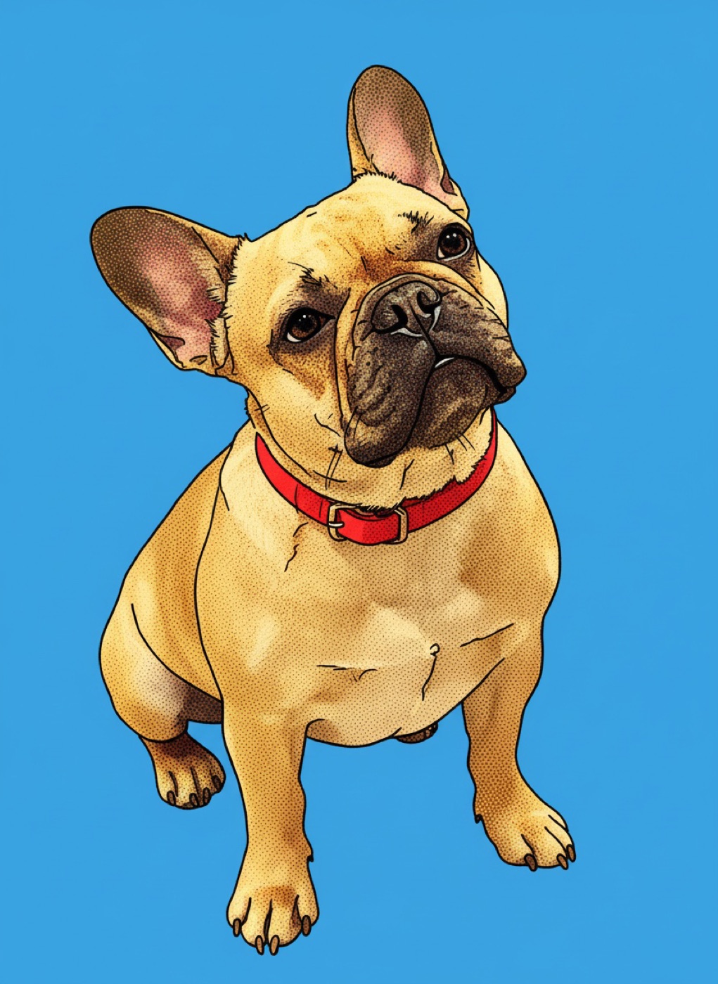 Biscuit the French bulldog in pop art