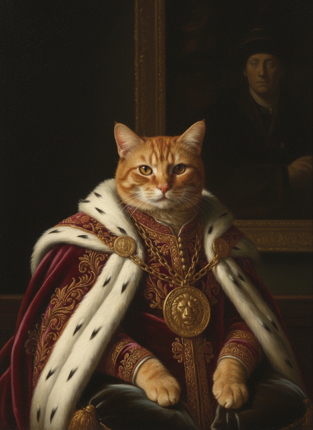 Milo the cat as a royal portrait