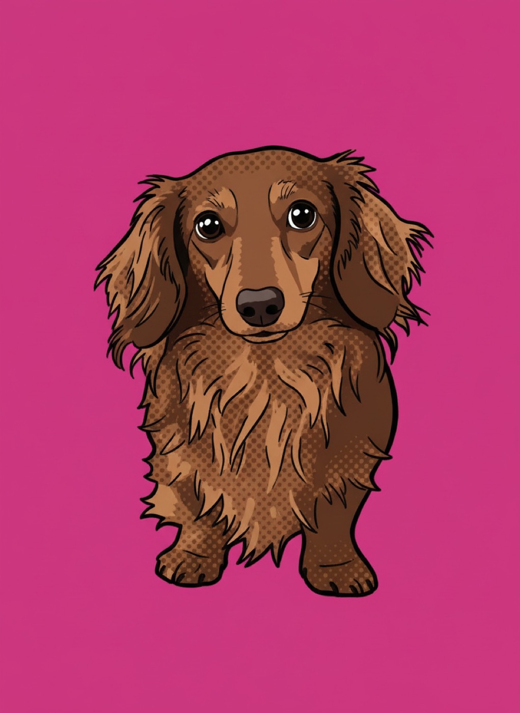 Noodle the dachshund in pop art